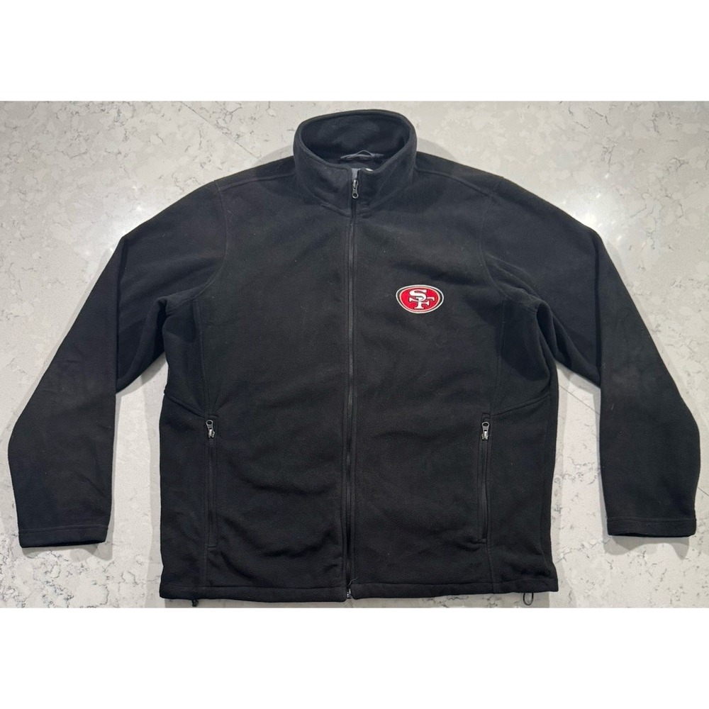 San Francisco 49ers Jacket Mens Large Black Fleece Full Zip G-III NFL